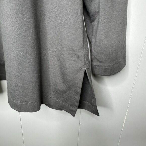 Eileen Fisher Womens Size XL Open Front High Collar Ponte Jacket Gray Pockets - Picture 5 of 10